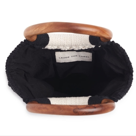 Laude the Label Gabby Mini Macrame Bag Black/White - Picture 2 of 15